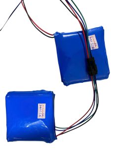 A Li-ion battery pack as replacement for RC battery 7.4V with maker's logo.