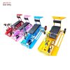A mini e scooter from Vietnam in red colors, three seaters